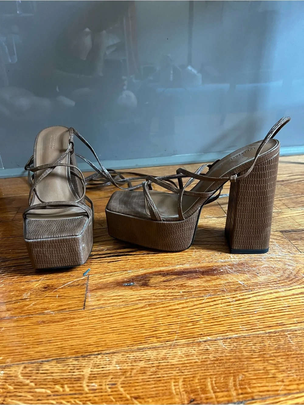 Forever 21 Lace Up Platform Heels